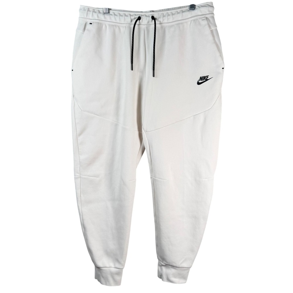 Nike Tech Fleece Joggers Men Large Phantom White Slim Fit‎ Sweatpants Pant